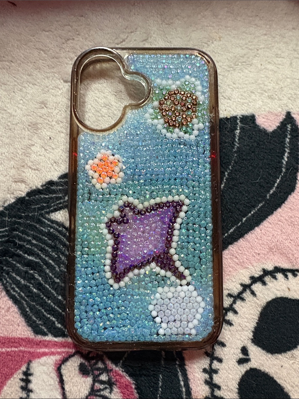 Hand Bedazzled, Ocean iPhone 16 Case (Sea Turtle, Starfish, Manta Ray, Seashell)